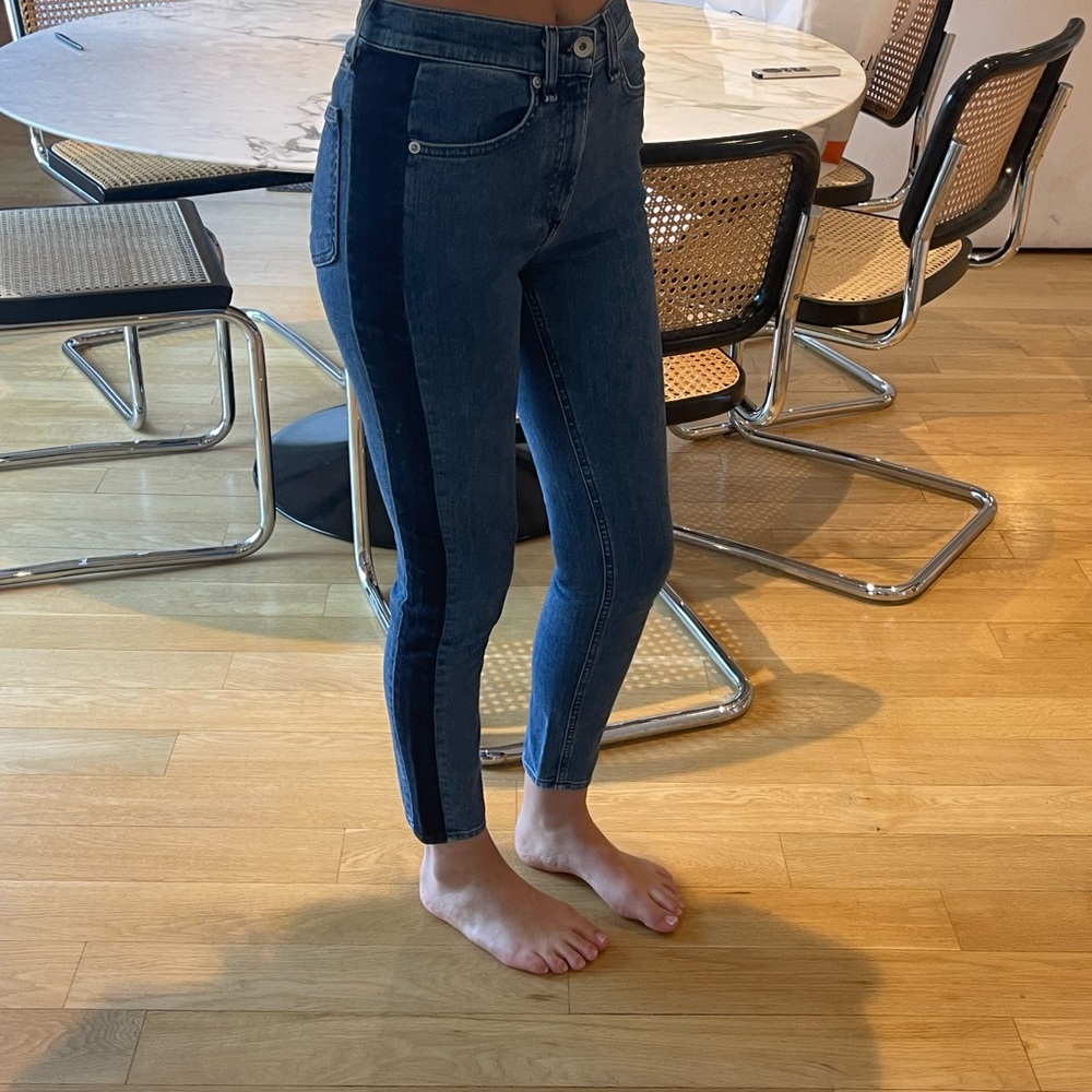 Rag & Bone Two Tone Skinny Blue Jeans